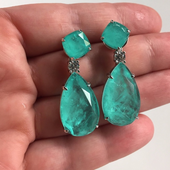 Simulated Emerald Earrings Inspired Angeli… - Picture 3 of 9